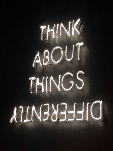 THINK ABOUT THINGS DIFFERENTLY NEON SIGN